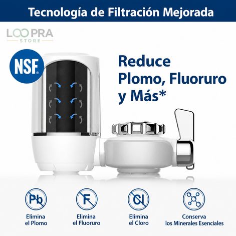Filtro Purificador de Agua para Grifo + 1 Repuesto