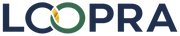 Logo de loopra en color azul y verde